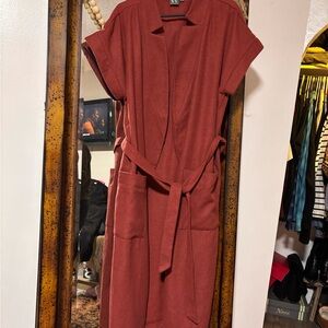 Worthington Rust Belted Blazer Coat